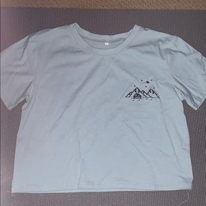 shein crop top with mountain detailing.